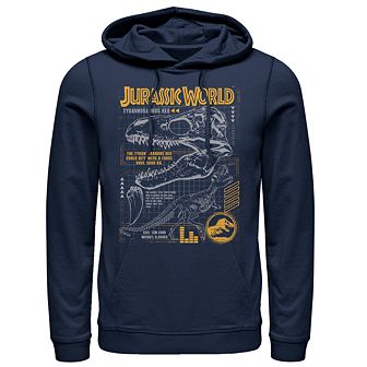 Men's Jurassic World Fallen Kingdom Blue Prints Pull-Over Hoodie