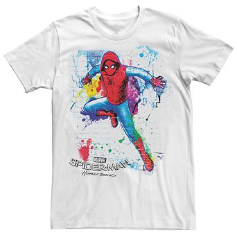 Men's Spider-Man Wall Hang Paint Splatter Tee