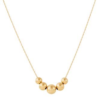 Everlasting Gold 14k Gold Graduated Bead Necklace