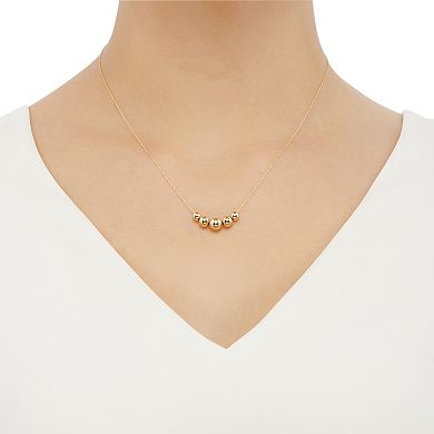 Everlasting Gold 14k Gold Graduated Bead Necklace