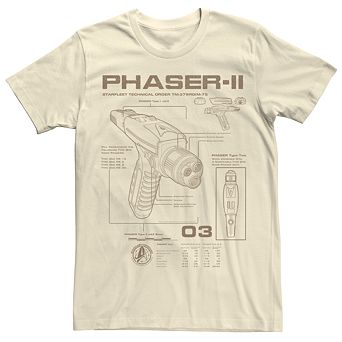 Men's Star Trek Discovery Phaser-II Schematics Graphic Tee