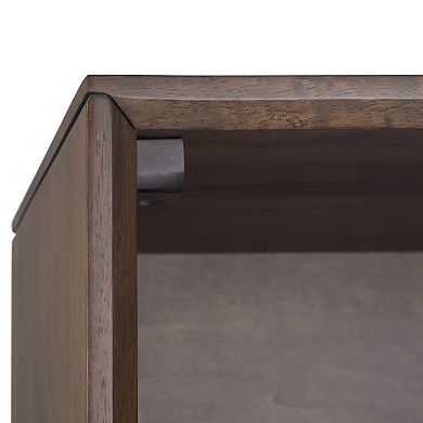 Simpli Home Banting Solid Hardwood Mid Century Bookcase