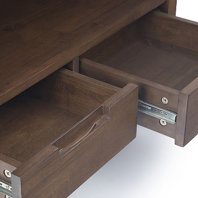Simpli Home Banting Solid Hardwood Mid Century Bookcase