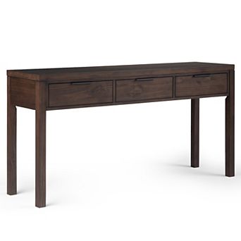 Simpli Home Hollander Solid Wood Wide Console Table - Warm Walnut Brown