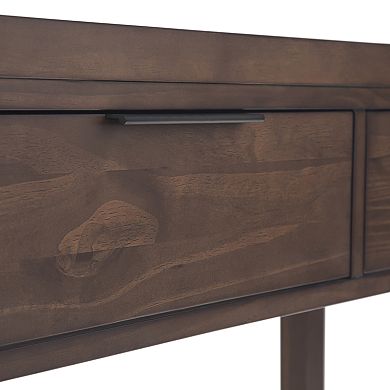 Simpli Home Hollander Solid Wood Wide Console Table - Warm Walnut Brown