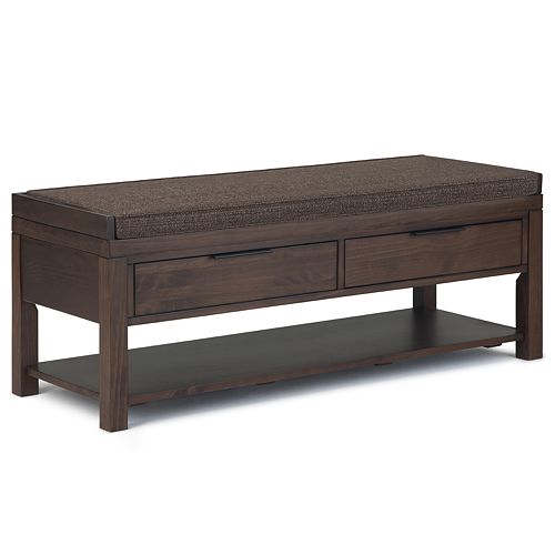 Simpli Home Hollander Solid Wood Entryway Bench