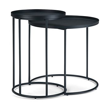 Simpli Home Monet Metal 2 pc Nesting Table - Black