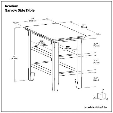Simpli Home Acadian Narrow Side Table