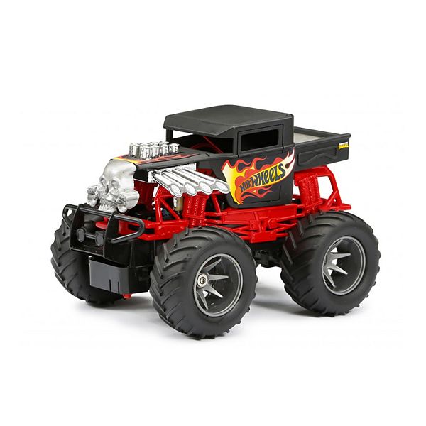  Hot Wheels RC Monster Trucks Bone Shaker in 1:15 Scale,  Remote-Control Toy Truck with Terrain Action Tires : Toys & Games