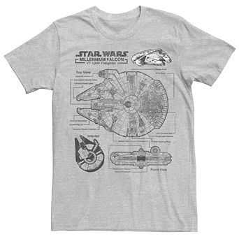 Men's Star Wars Millennium Falcon Schematic Tee