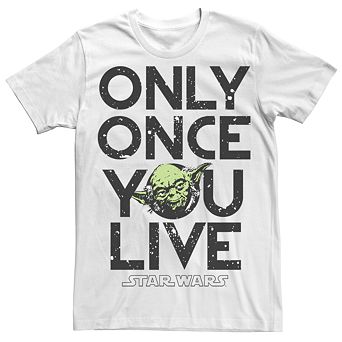 Men's Star Wars Yoda Only Once You Live Tee