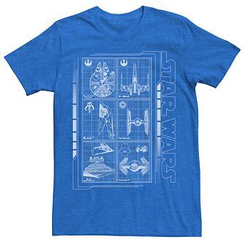 Men's Star Wars Battle Ships Schematics Tee