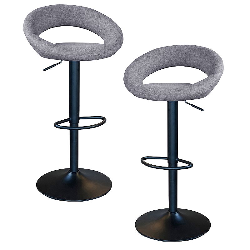 AmeriHome Classic Bar Stool Set, Grey