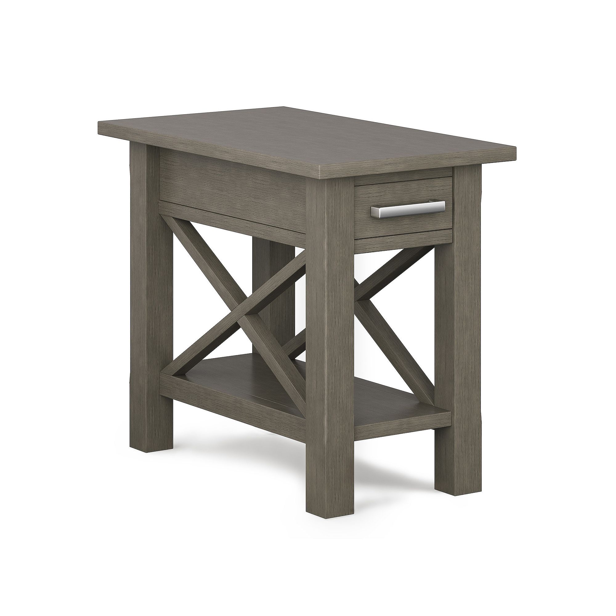 Simpli Home Kitchener Wood Narrow End Table, Farmhouse Gray