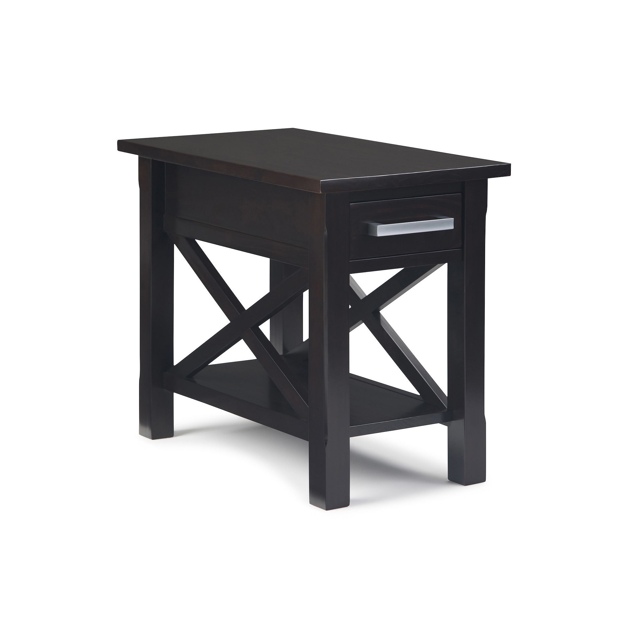 Simpli Home Kitchener Wood Narrow End Table, Hickory Brown