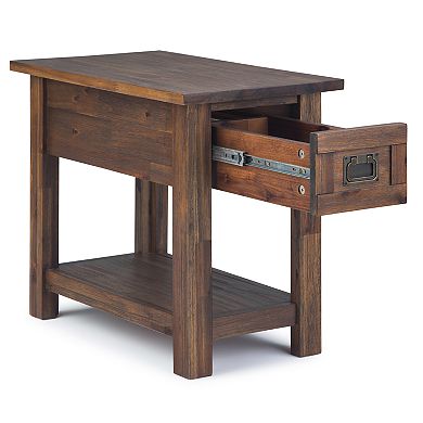 Simpli Home Monroe Solid Acacia Wood Narrow Side Table