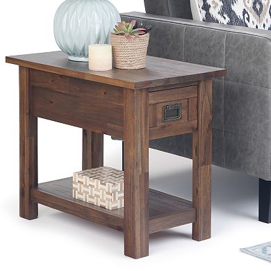 Simpli Home Monroe Solid Acacia Wood Narrow Side Table