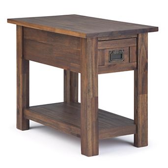 Simpli Home Monroe Solid Acacia Wood Narrow Side Table