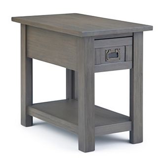 Simpli Home Monroe Solid Acacia Wood Narrow Side Table