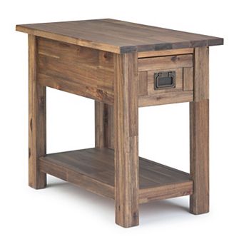 Simpli Home Monroe Solid Acacia Wood Narrow Side Table