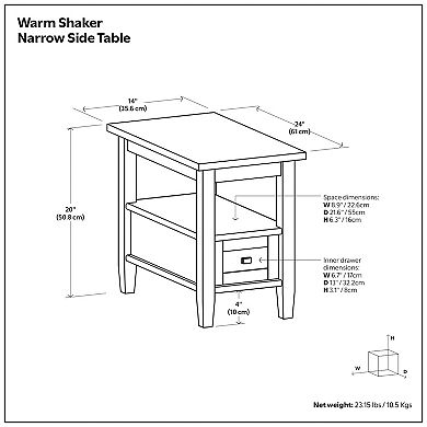 Simpli Home Warm Shaker Wood End Table