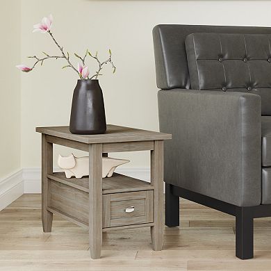 Simpli Home Warm Shaker Wood End Table