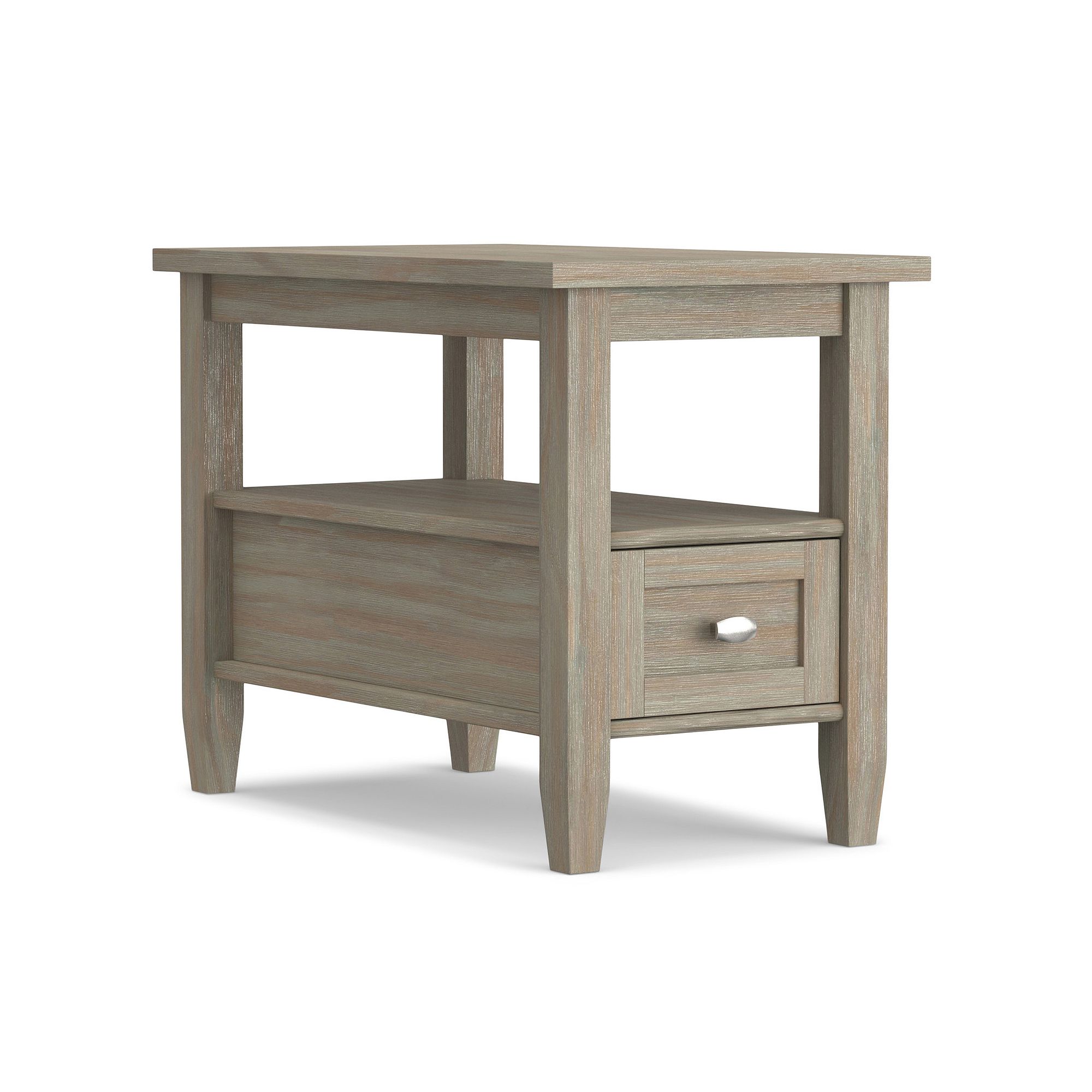 Simpli Home Warm Shaker Wood End Table, Distressed Gray