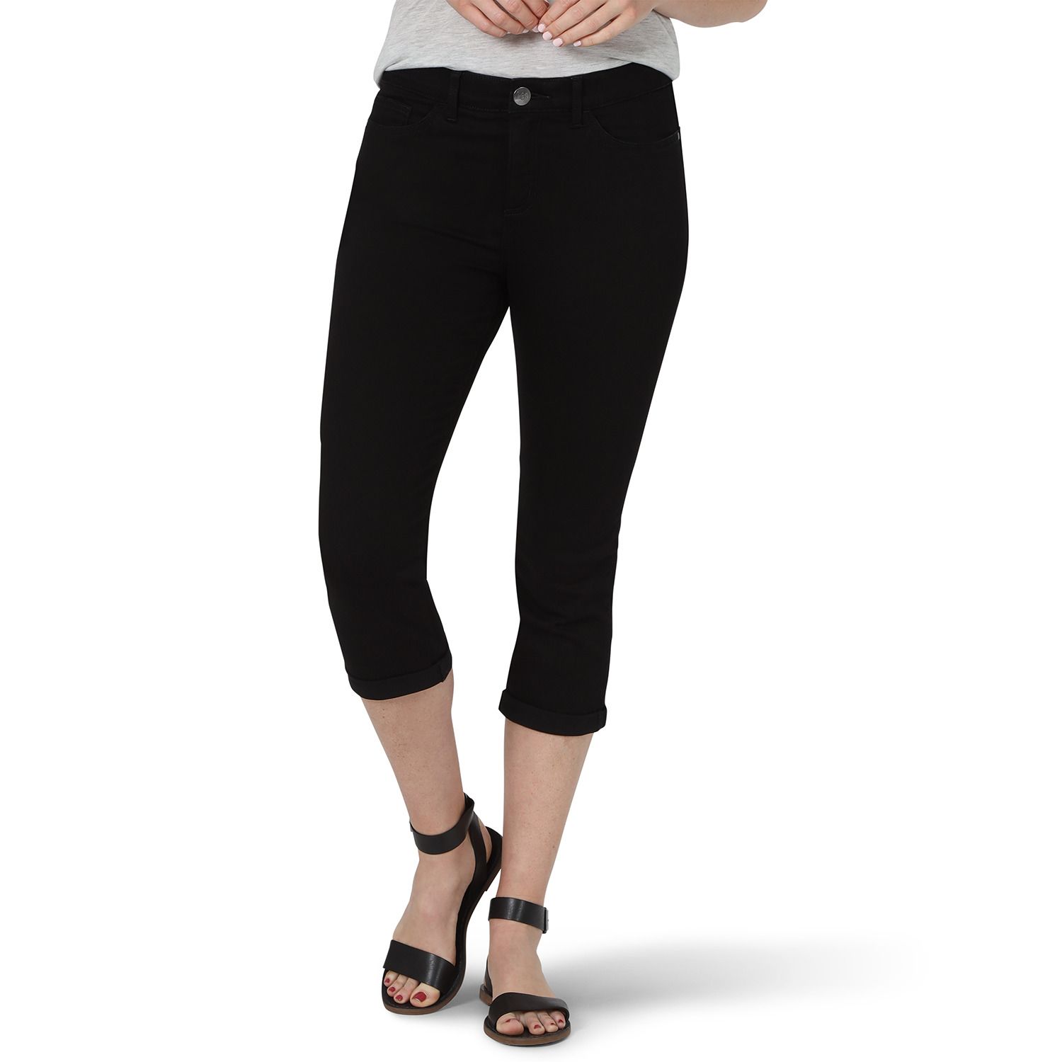 black denim capris