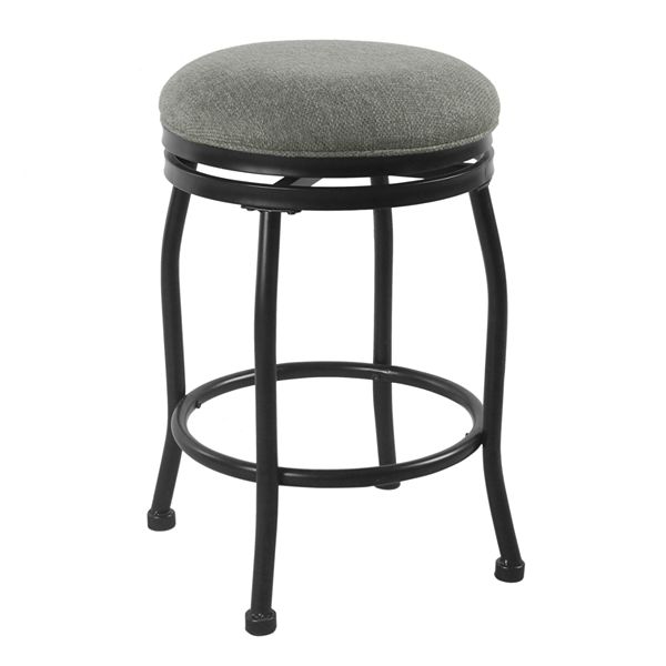 Swivel Counter Height Barstool with Metal Legs Charcoal - HomePop: Upholstered, Powder-Coated, 250lb Capacity