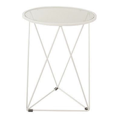 HomePop Metal & Glass Triangle Accent Table