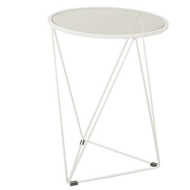 HomePop Metal & Glass Triangle Accent Table