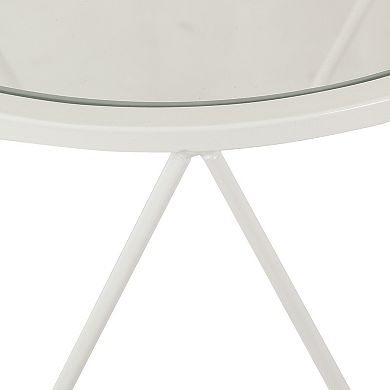 HomePop Metal & Glass Triangle Accent Table