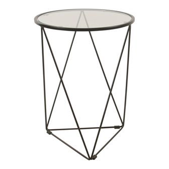 HomePop Metal & Glass Triangle Accent Table