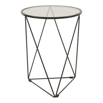 HomePop Metal & Glass Triangle Accent Table