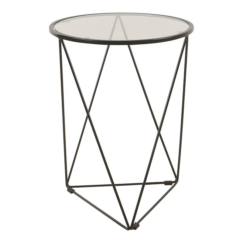 HomePop Metal & Glass Triangle Accent Table, Multicolor