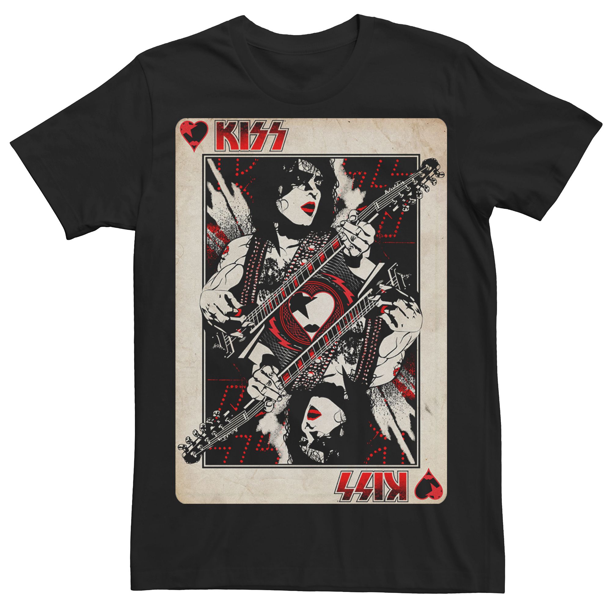 Mens KISS Jack of Hearts Tee, Size: Medium, Black
