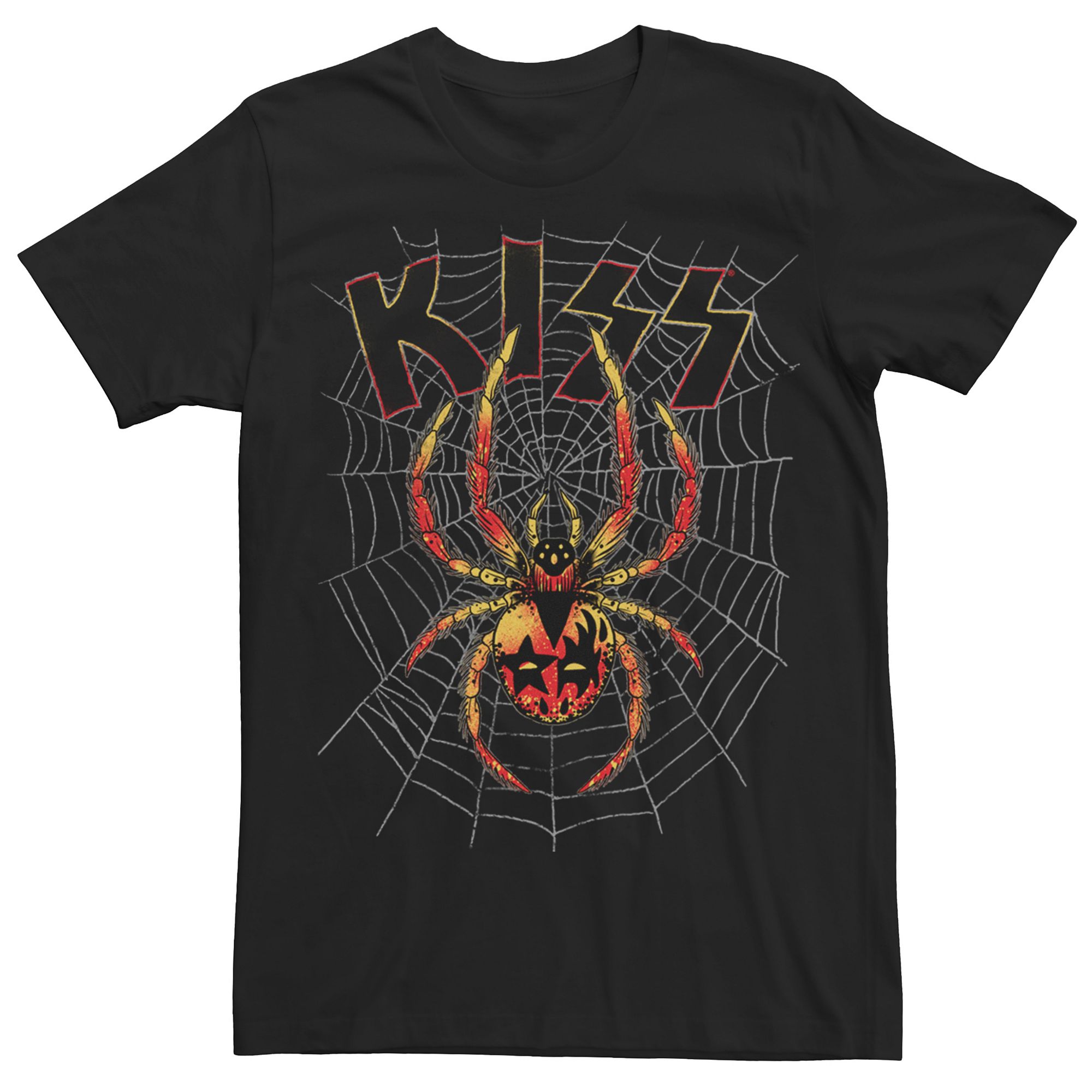 Mens KISS Spider Web Logo Tee, Size: Medium, Black
