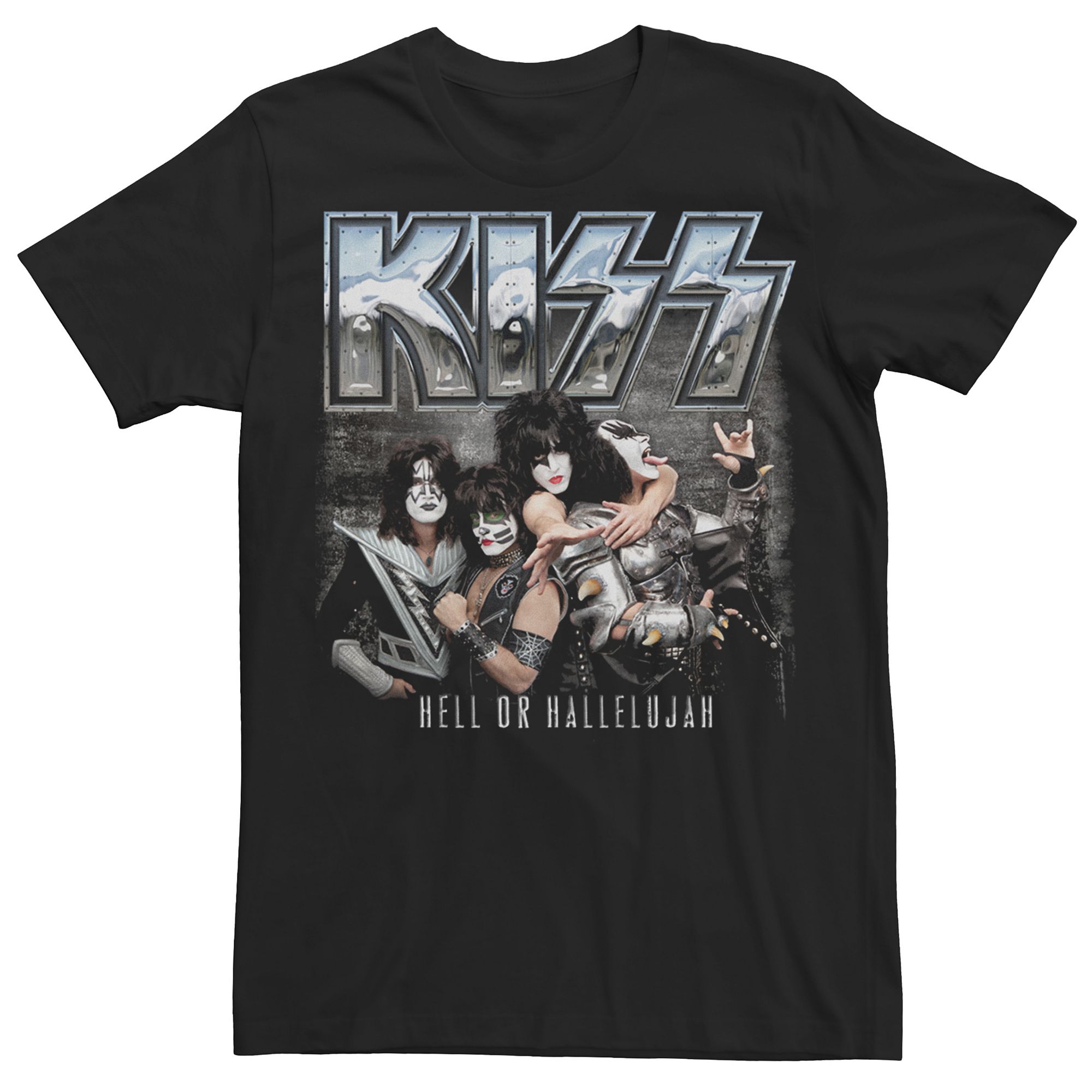 Mens Kiss Metal Heads Short Sleeve Crew Tee, Size: Medium, Black