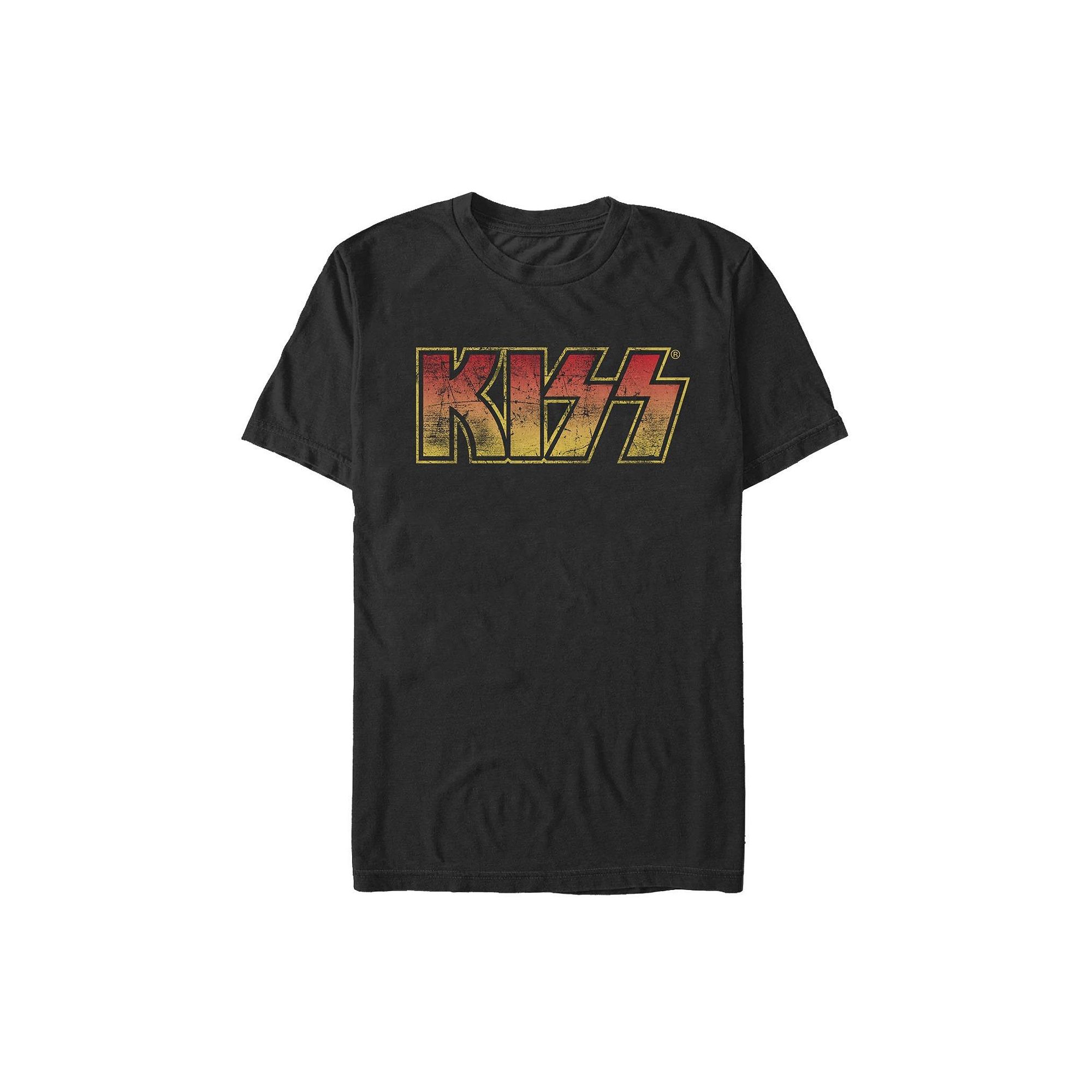 Mens Kiss Fired Up Logo Tee, Size: Medium, Black