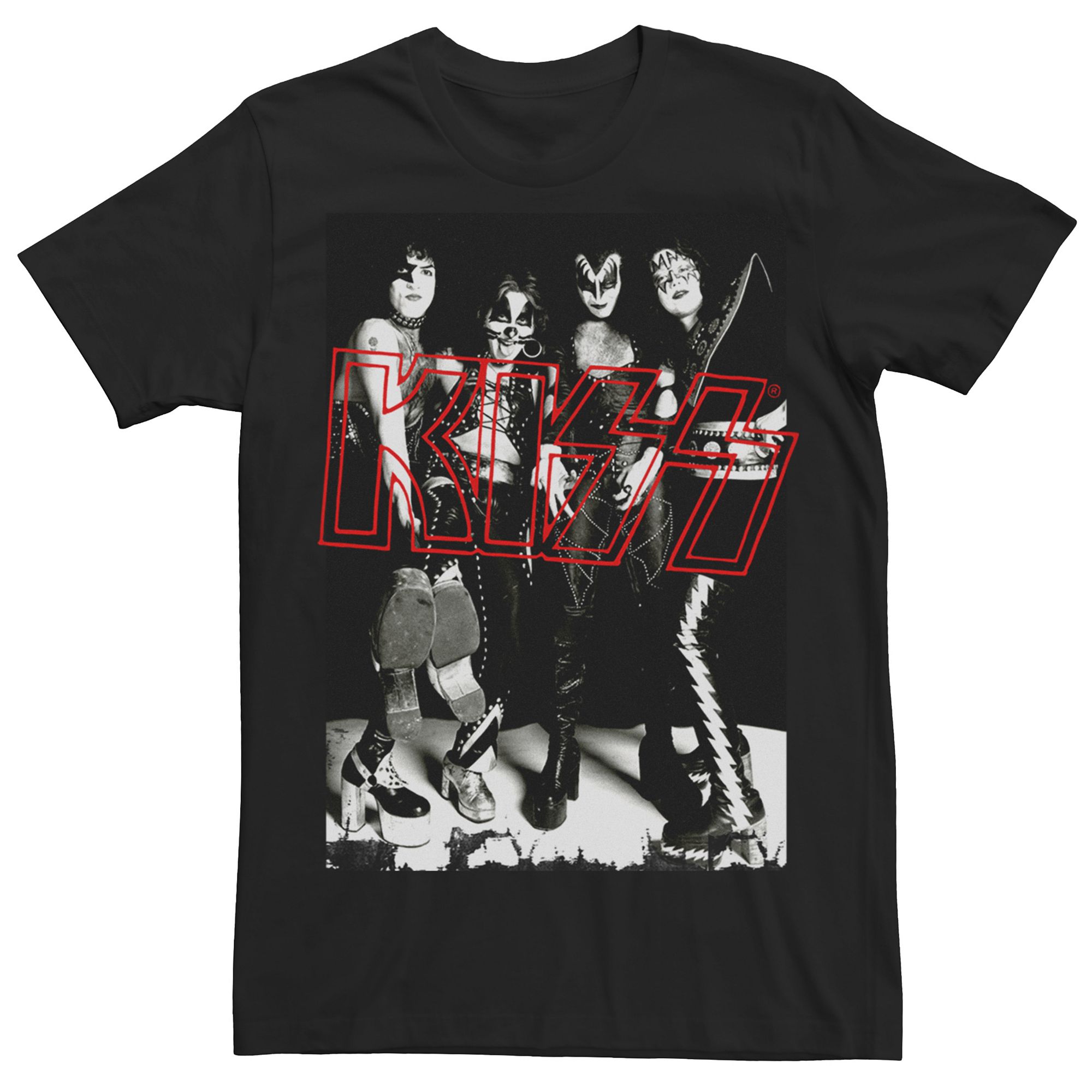 Mens KISS Portrait Group Shot Tee, Size: Medium, Black