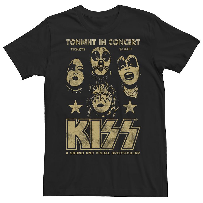 Mens KISS Visually Spectacular Live In Concert Tee, Size: Small, Black