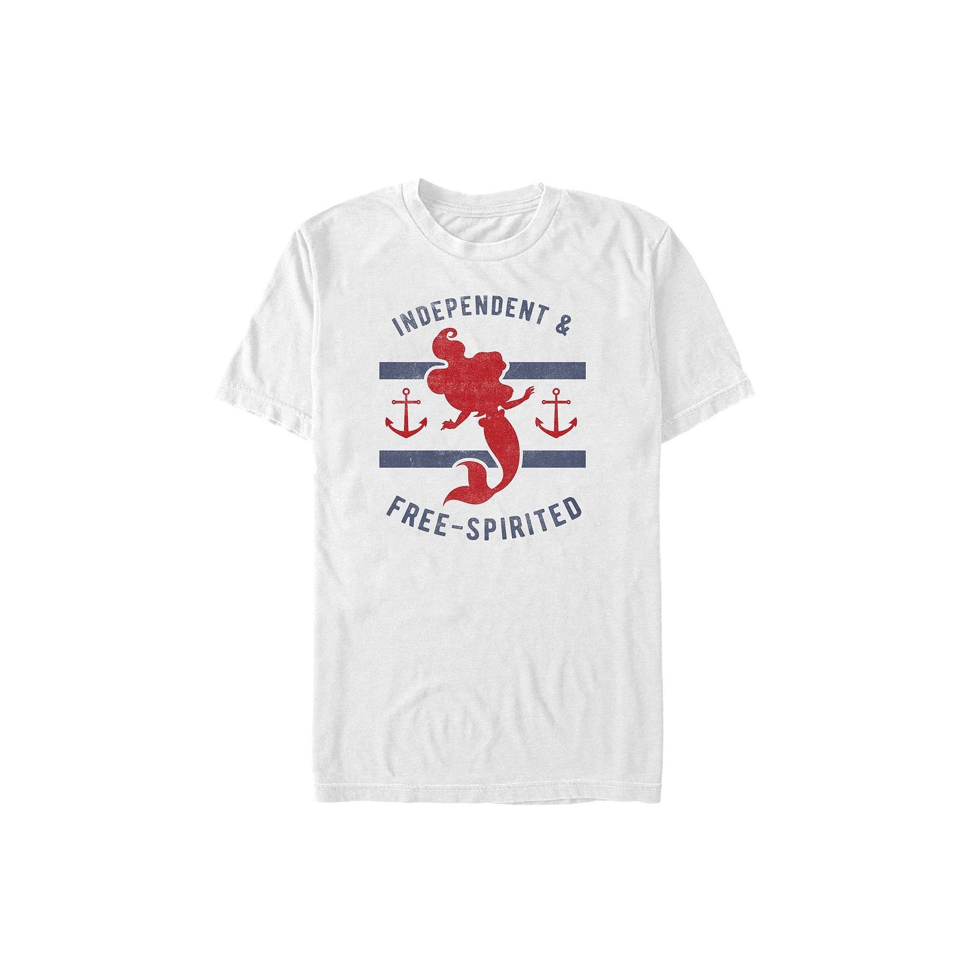 Mens Disneys The Little Mermaid Free Spirited Tee, Size: Small, White