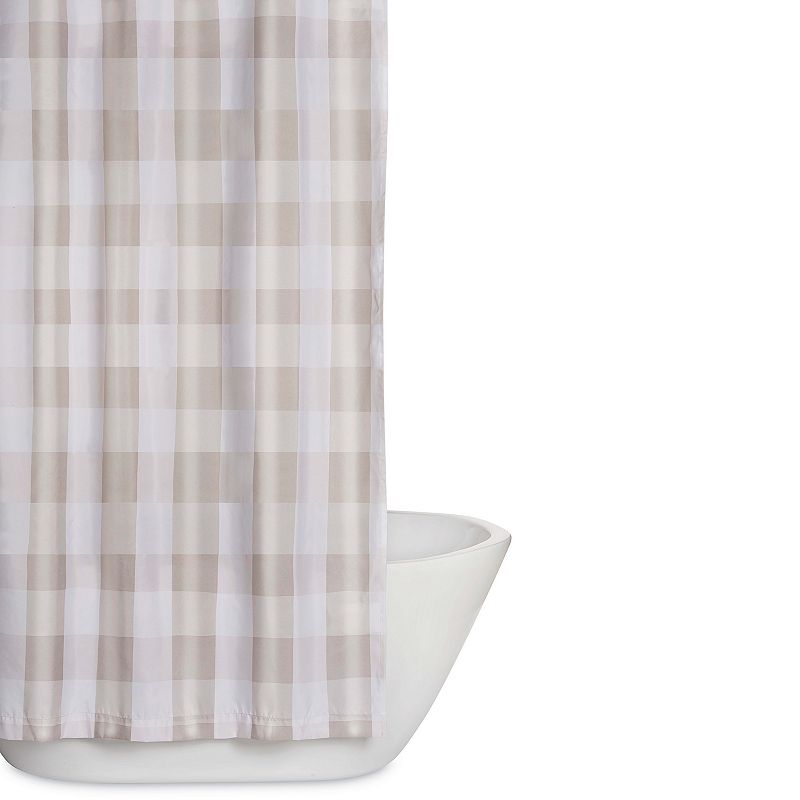 Truly Soft Everyday Buffalo Plaid Shower Curtain, Size: 72X72, Green And White