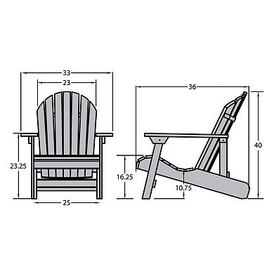 Highwood USA King Hamilton Folding & Reclining Adirondack Chair