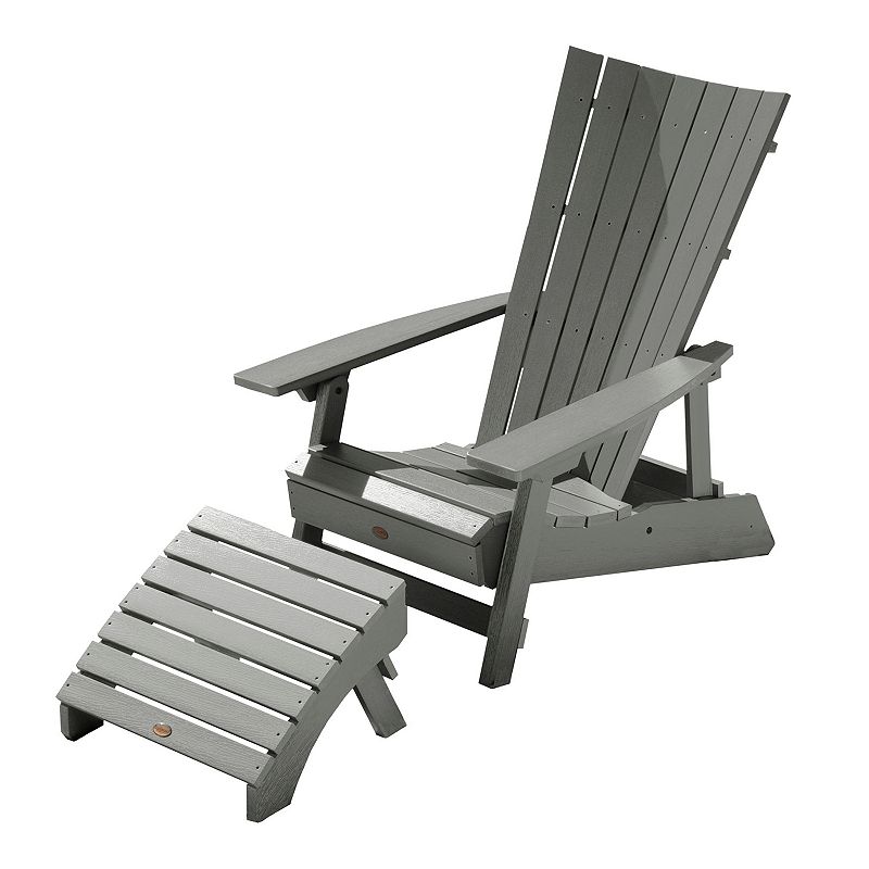 Highwood Manhattan Beach Folding & Reclining Adirondack Chair with Ottoman,