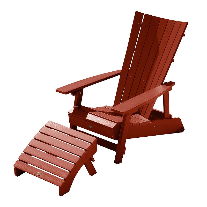 Highwood Manhattan Beach Folding & Reclining Adirondack Chair with Ottoman,