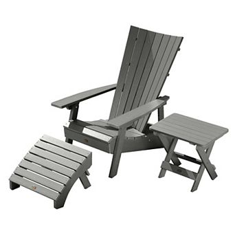Highwood USA Manhattan Beach Adirondack Chair with Folding Side Table & Ottoman