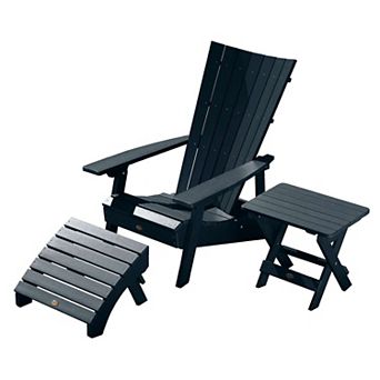 Highwood USA Manhattan Beach Adirondack Chair with Folding Side Table & Ottoman