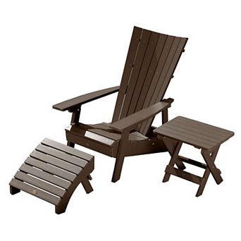 Highwood USA Manhattan Beach Adirondack Chair with Folding Side Table & Ottoman
