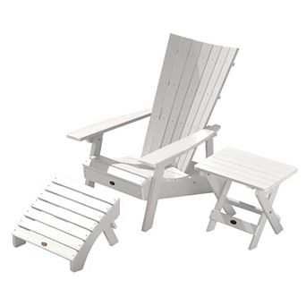 Highwood USA Manhattan Beach Adirondack Chair with Folding Side Table & Ottoman